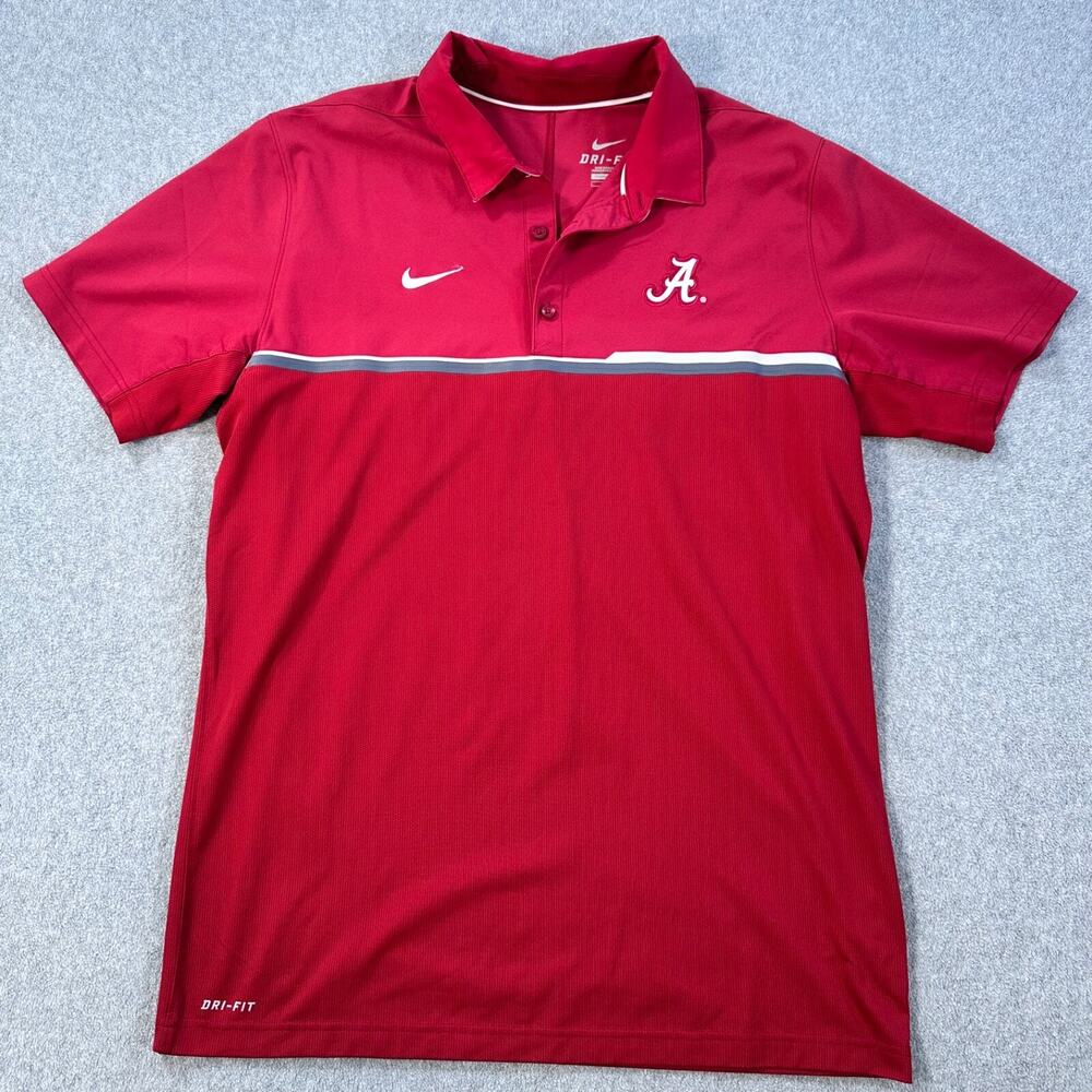 Alabama Crimson Tide Nike Dri-Fit Performance Polo Men's Large Short Sleeve Top